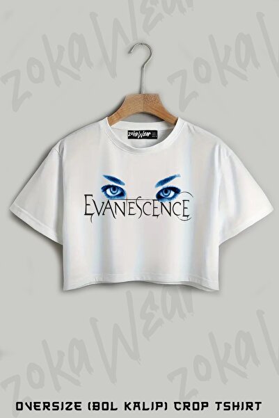 ZOKAWEAR Eyes Logo Evanescence Τυπωμένο μπλουζάκι Oversize Crop