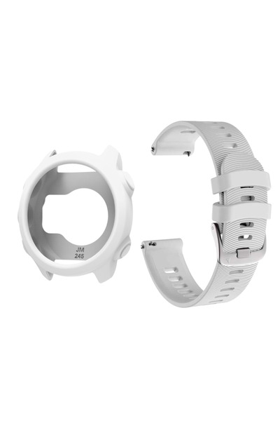 Choice جراب أبيض + حزام متوافق مع Forerunner 245، وأشرطة بديلة من السيليكون م...