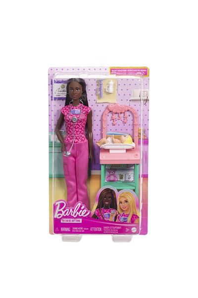 Barbie BRUNETTE BARBIE DOLL PLAYSET MAKES A CAREER PEDIATRICIST
