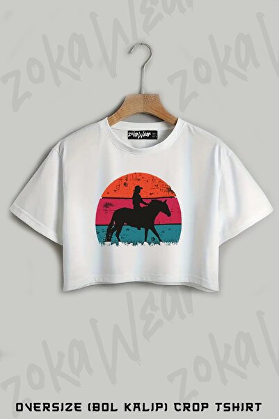 ZOKAWEAR Μπλουζάκι με στάμπα Riding Riding Oversize Crop
