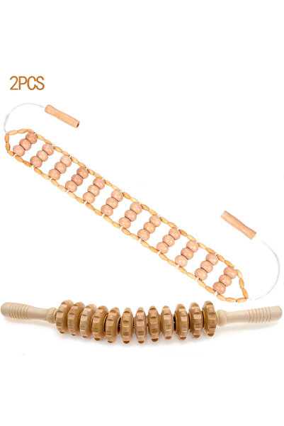 Choice 2 قطعة 2 في 1 أدوات تدليك الأسطوانة الخشبية، مدلك السيلوليت الاحترافي ...