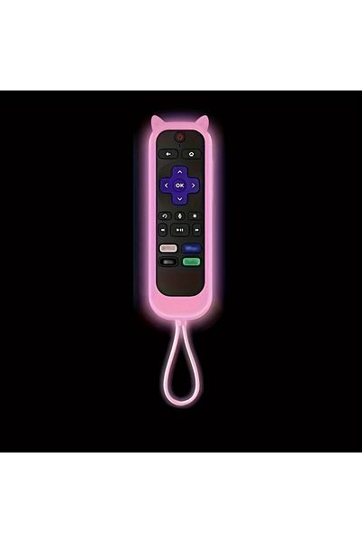 Choice Luminous pink Glow in the dark cute cat's ears shaped silicone universal remote control cover with