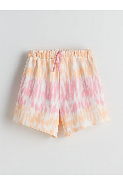 LC Waikiki New Season Elastic Waist Tie Dye Patterned Girls' Shorts - S5L225Z4
