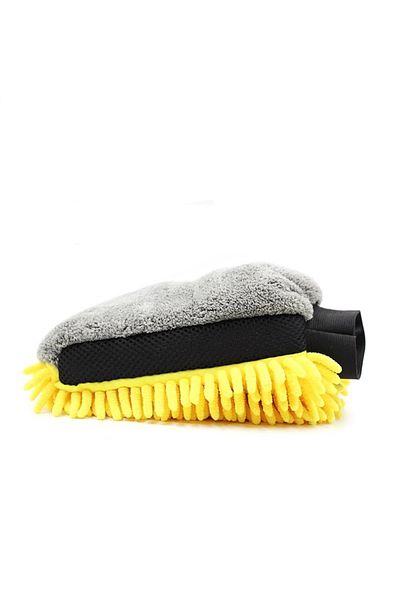 Choice Yellow Car Wash Glove Coral Mitt Soft Anti-scratch for Car Wash Multifunction Thick Cleaning Glove C