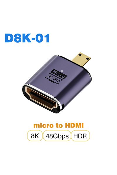 Choice 1 PCS D8K-01 Micro to HDMI UGOURD HDMI2.1 Cable Adapter mini micro hdmi to HDMI 2.1 Converter 48Gpbs
