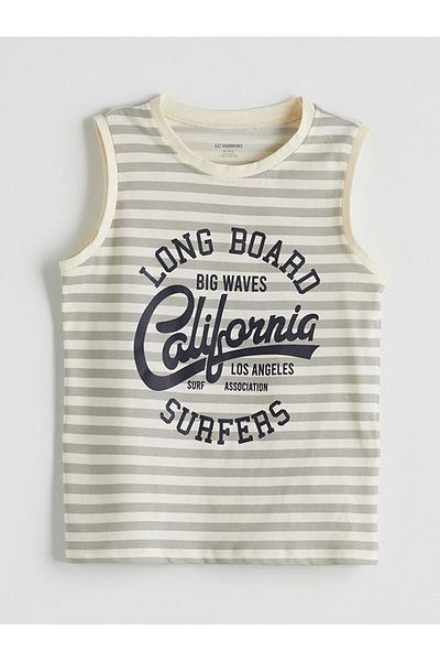 LC Waikiki New Season Crew Neck Striped Boys Undershirt - S5Nq12Z1