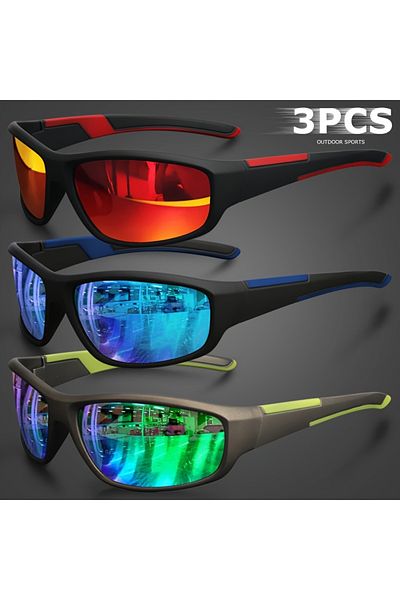 Choice3 3PCS-1 Sports Polarized Sunglasses for Men Lightweight Night Vision Male Shades Cycling Driving Fish