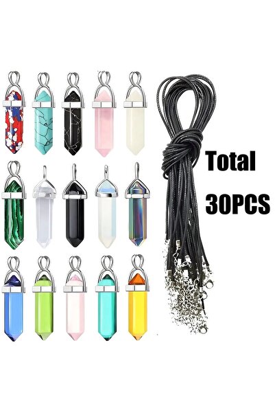 Choice 30 قطعة - طراز جديد 40 قطعة/30 قطعة قلادة كريستال صناعية سداسية الشكل،...