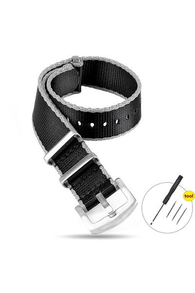 Choice 22mm Black Gray High Density Nylon Strap for Omega Seamaster 007 20mm 22mm Soft Nylon Bracelet for S