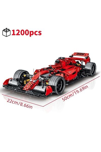 Choice S 1200pcs MOC Technical Red F1 Formula Speed Racing Car Building Blocks Bricks Famous Sport Vehicle