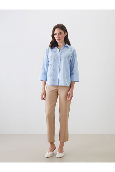 LC Waikiki Cămașă de damă cu broderie ajurata sezon nou - S5ND43Z8