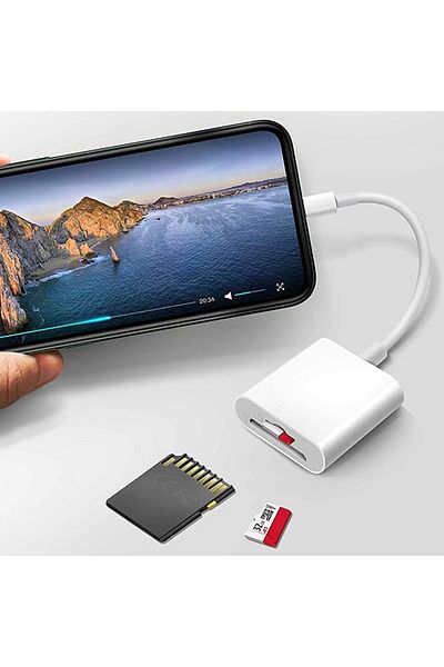 Choice For iphone SD/TF Card Reader Adapter For iPhone/iPad/Mac Type C to SD TF Dual Card Slot Memory Porta