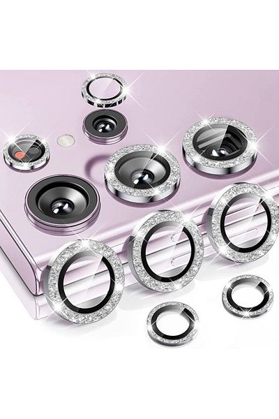 Choice S24 Ultra Silver Glitter Camera Glass for Samsung Galaxy S24 Ultra , S23 Ultra , S22 Ultra , S24 Pro