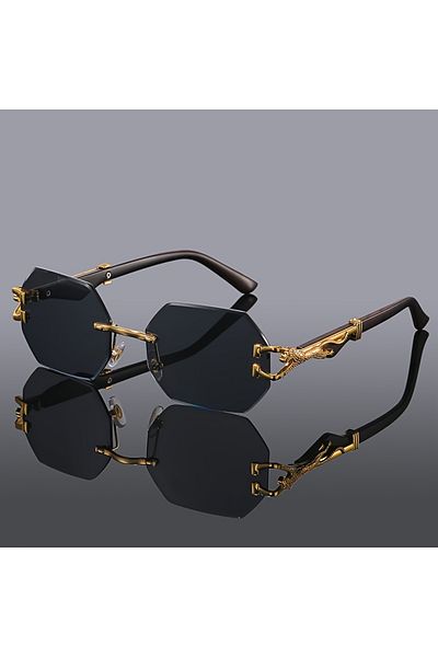 Choice Black Geometric Leopard Print Sport Glasses For Women, Lightweight & Durable Composite Frame, Trendy