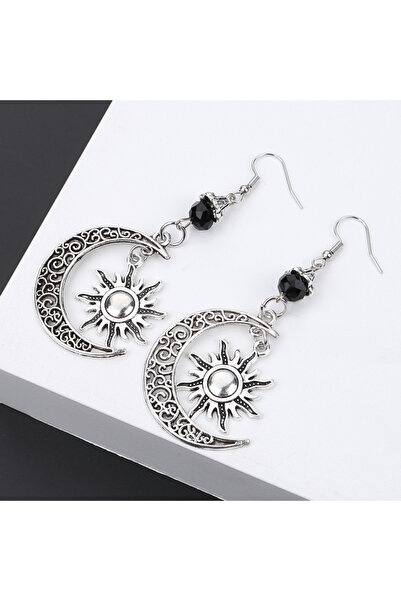 Choice أقراط متدلية على شكل هلال ويكا ساحرة، بتصميم قمر وشمس ونجمة خماسية، بت...