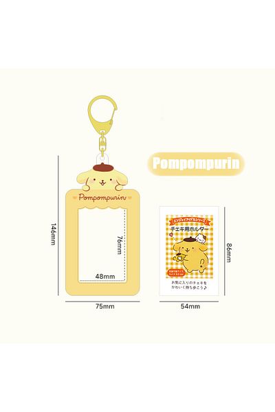 Choice3 Pompompurin Kawaii Sanrio Hello Kitty Card Holder Keychain Cute Cinnamoroll Kuromi Melody Kpop Photo