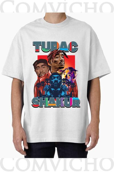 COMVİCHO تي شيرت مطبوع بتصميم توباك v3 للجنسين