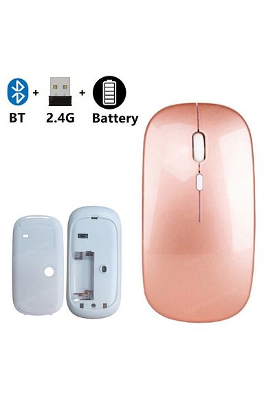 Choice Battery-Rose Wireless Mouse Slim Bluetooth-compatible 2.4G Computer Mice Portable Rechargeable/Batte
