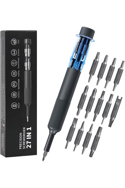 Choice 27 in 1 27-in-1 Precision Screwdriver Set Magnetic Bits Pen Style Manual Repair Tools Kit for Eyegl