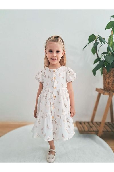 Cherrys Bebek Layered Ruffled Girl's Dress