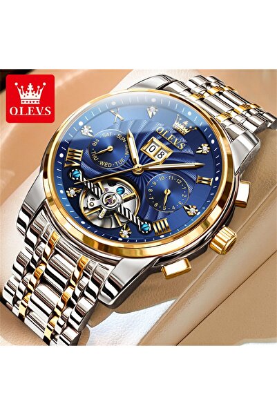 Choice Blue OLEVS Classic Men's Watches Tourbillon Multi-function Full Automa...