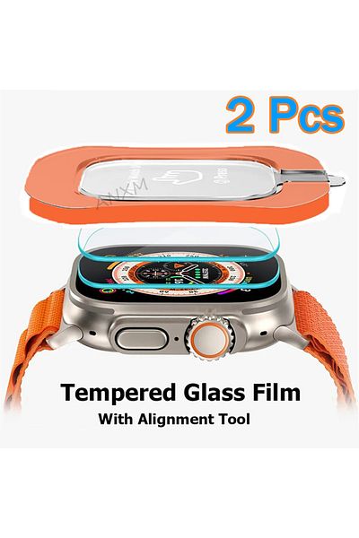 Choice 2Pcs Watch Ultra 49mm 2Pcs Tempered Glass Film For Apple Watch Ultra 2 49mm With Alignment Tool Scre