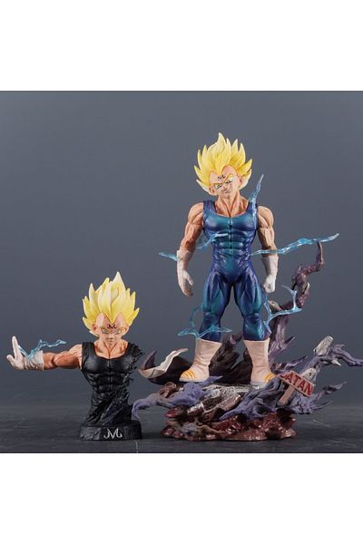 BANDAI Vegeta 18.5cm/7.3in Anime Dragon Ball Z Figure Majin Vegeta Replaceable hands and head PVC Action Fi