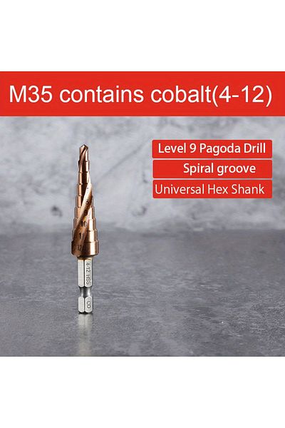 Choice Hexagonal 4-12MM 4-12/4-20/4-32mm M35 Cobalt Step Drill Bit Tapered HSS-CO HSS Drill Bit Spiral Groo