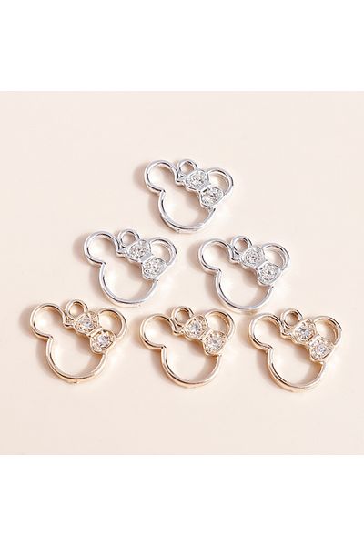 Choice Mixed 10pcs 17*19mm Crystal Mouse Charms Pendants for Necklace Bracelet Making Accessories Diy Charm