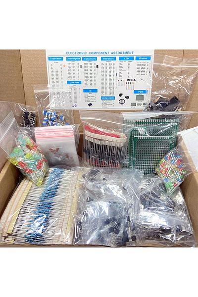 Choice 1818pcs Electronic Components Kit Common Capacitors Resistors Capacitors T0-92 LED Transistors PC...
