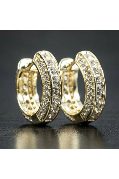Choice1 WHITE E712 Hip Hop Round Hoop Earrings for Men Crystal Cubic Zirconia Fashion Versatile Male Jewelry