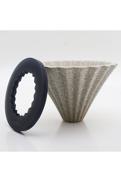 MIBRU COFFEE CIRAMIC DRIPPER ZIGZAG V02 1-4 CUPS Acrylic base
