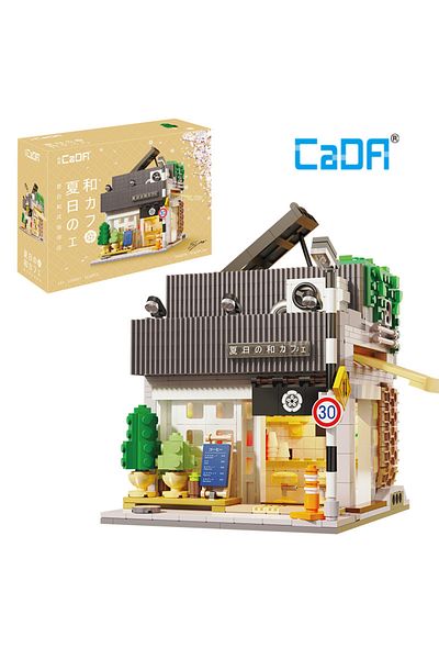 Choice With packaging box 1116Pcs Cada LED City Japanese Style Summer Restaurant Coffee House Building Bloc
