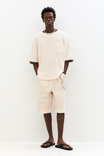 Pull & Bear Ribbed waffle-knit T-shirt