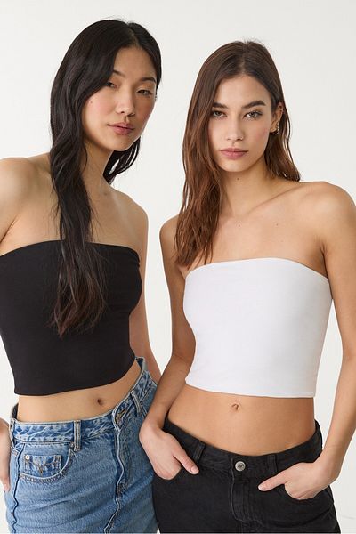 Stradivarius Pack of 2 bandeau top t-shirts
