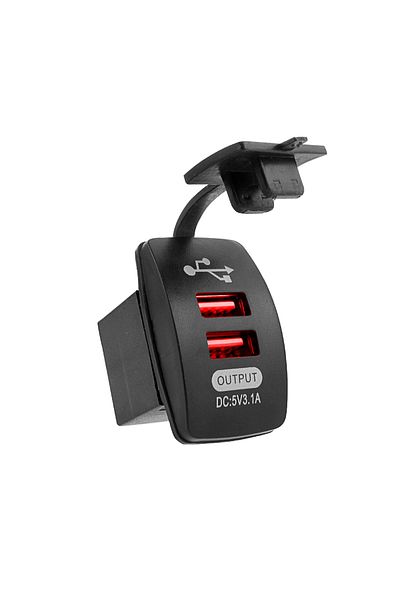 Choice red light USB Socket Car Charger Waterproof USB Car Socket 12V-24V 5V 3.1A Phone Charging for 12V 24