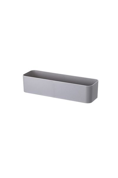 Choice grey-L Wall Mounted Cosmetic Storage Box Bathroom Storage Rack Shelf Adhesive Storage Case Remote Co