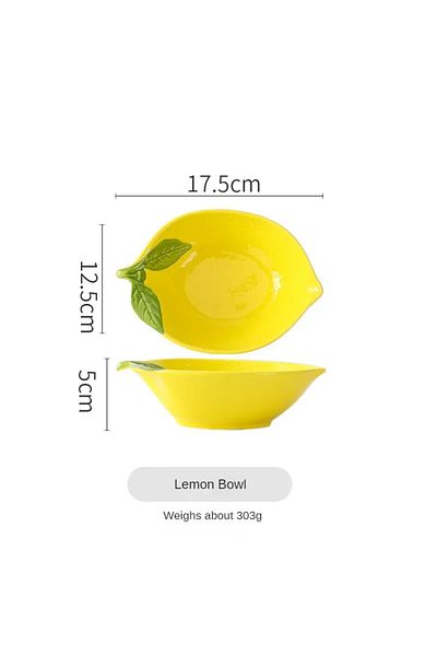Choice Lemon bowl Creative Cartoon Lemon Shaped Ceramic Dinner Plate Soup Bowl Family Fruit Snack Dishes Ki