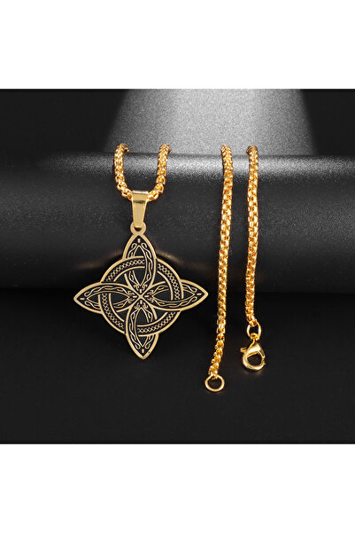 Choice AL19040-Gold Trendy Witchcraft Witch Knot Necklace Celtic Irish Protec...