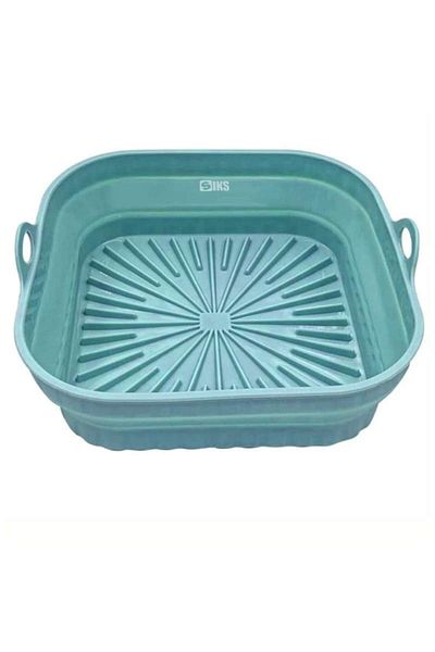 SIKS Tavă de copt, potrivită pentru friteuza cu aer, antiaderentă, silicon, 20x21x6cm, albastră