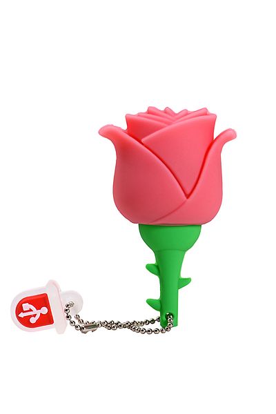 Choice 64GB Pink Cartoon Red Rose USB Flash Drives 128GB Pink Memory Stick 64GB Creative Gift for Kids Pen