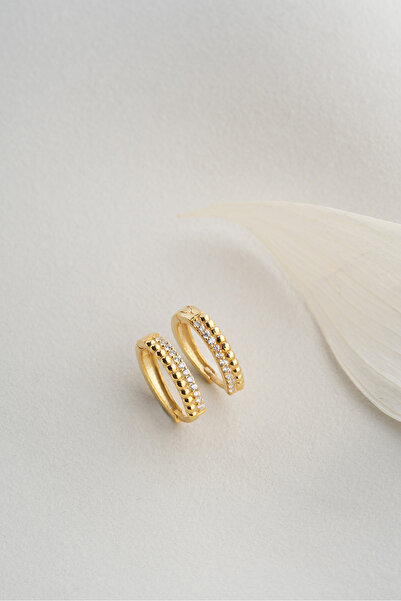 Silvano Jewelry 925 Ayar Gümüş Zirkon Taşlı Halka Küpe