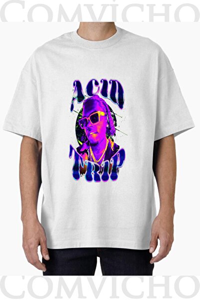 COMVİCHO Unisex Acın Trip V1 Design Printed Oversize T-Shirt