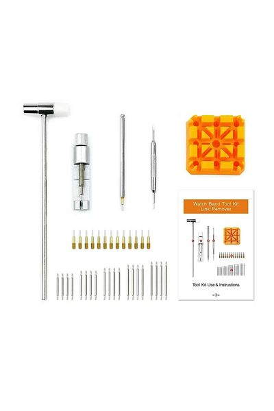 CAOWTAN 39PACK Watch Repair Tool Set Watch Link Band Slit Strap Bracelet Chain Pin Remover Adjuster Tool Kit