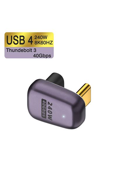 Choice USB4-40G-240w-U UGOURD USB4 OTG Type C To C Thunderbolt3 Extension Cable Adapter L Style Male To Fem