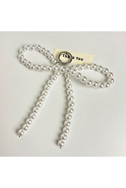 Choice سلسلة مفاتيح كورية لطيفة من زاكول Y2K مصنوعة من اللؤلؤ الأبيض ومزينة ب...