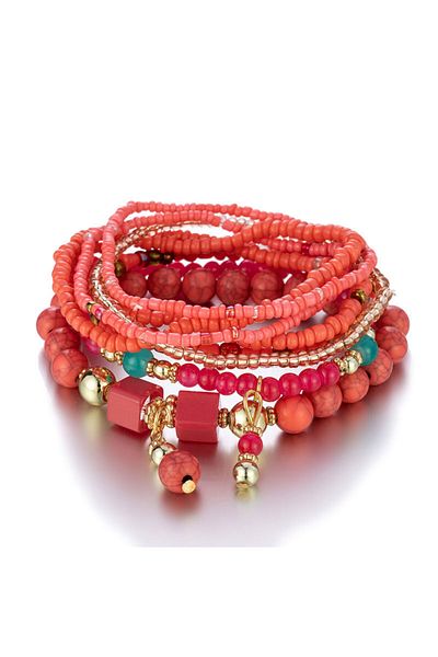 Choice 5 Bohemia Colorful Rice Beads Bracelet Set For Women Summer Handmade Beaded Chain Bangle Men Boho E.