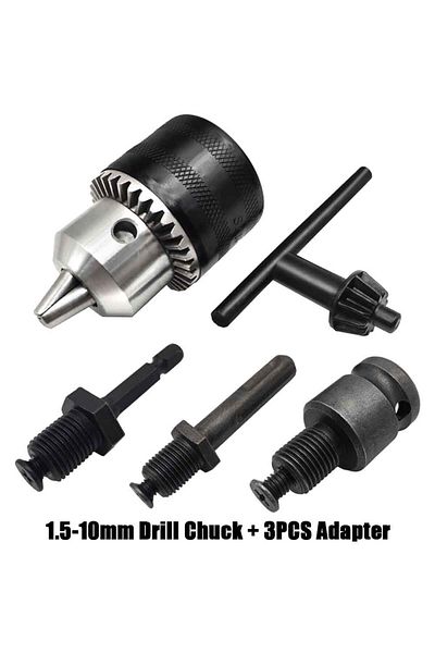 Choice Chuck and Shank Set 1.5-10mm Drill Chuck,3/8-24UNF Mount Impact Driver Bits Chuck Conversion Hex Sha