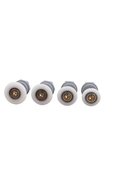 BOEM Shower door wheels, Brass/Plastic, 4 pcs, Grey/White