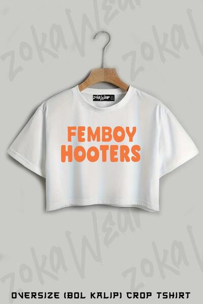 ZOKAWEAR Femboy Hooters Štampano Oversize kroj Skraćeni kroj T-shirt